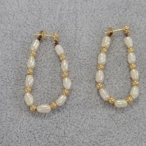 14k yellow gold keshi pearl dangle earrings